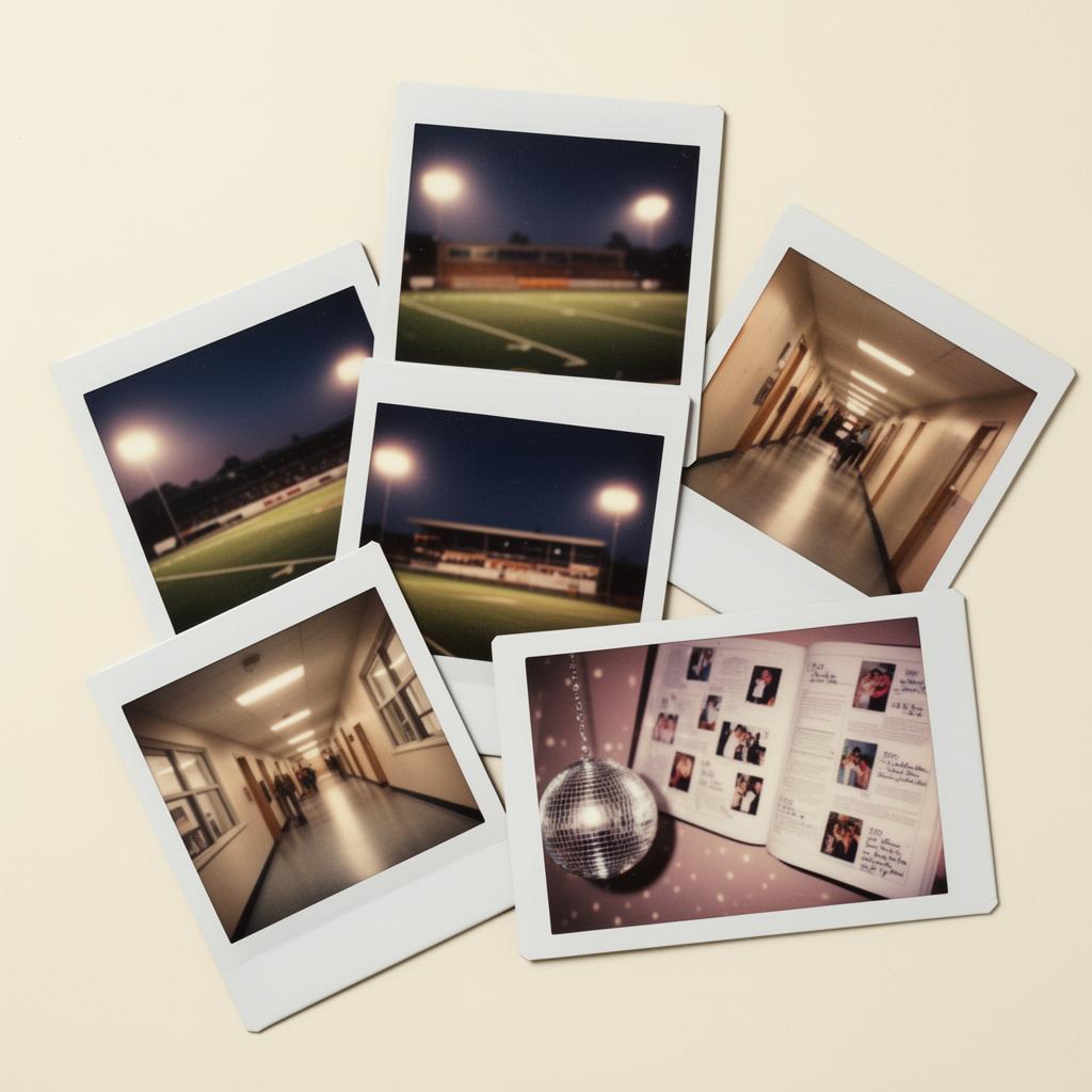 Polaroid stack of school memories